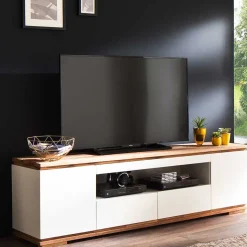 202x54x40 TV Unterschrank in Weiß & Asteiche - Vangels