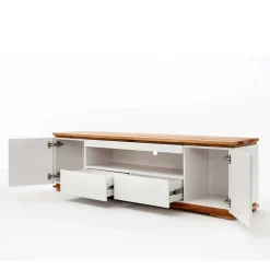 202x54x40 TV Unterschrank in Weiß & Asteiche - Vangels