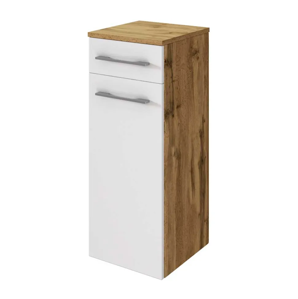 30x79x35 Unterschrank fürs Bad in Weiß & Wildeiche - Yazemina
