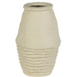 30x45x30 Vase in Cremeweiß aus Pappmasche - Valamengo