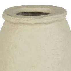 30x45x30 Vase in Cremeweiß aus Pappmasche - Valamengo