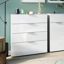 83x101x42 Vier-Schubladen-Kommode in Weiß - Thima