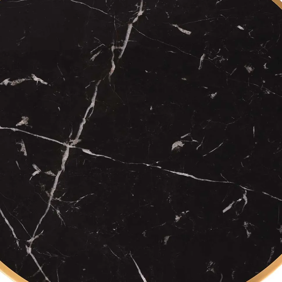 57x71x57 Vintage Bistrotisch aus Marmor in Schwarz - Mally