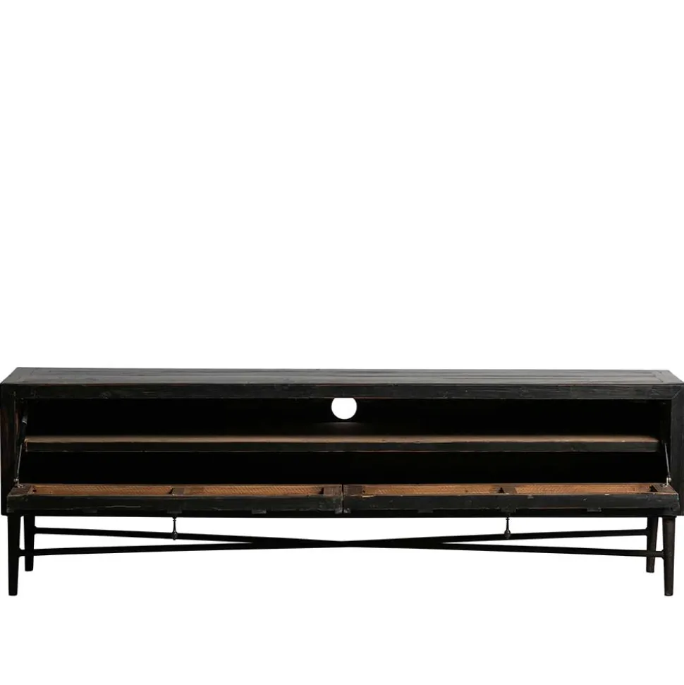 160x50x45 Vintage Design Lowboard in Schwarz - Illestra