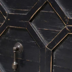 160x50x45 Vintage Design Lowboard in Schwarz - Illestra