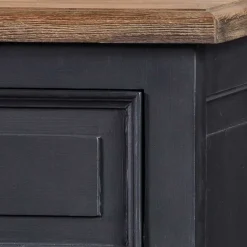 100x141x51 Vintage Vertiko in Schwarz & Teakfarben - Niovan