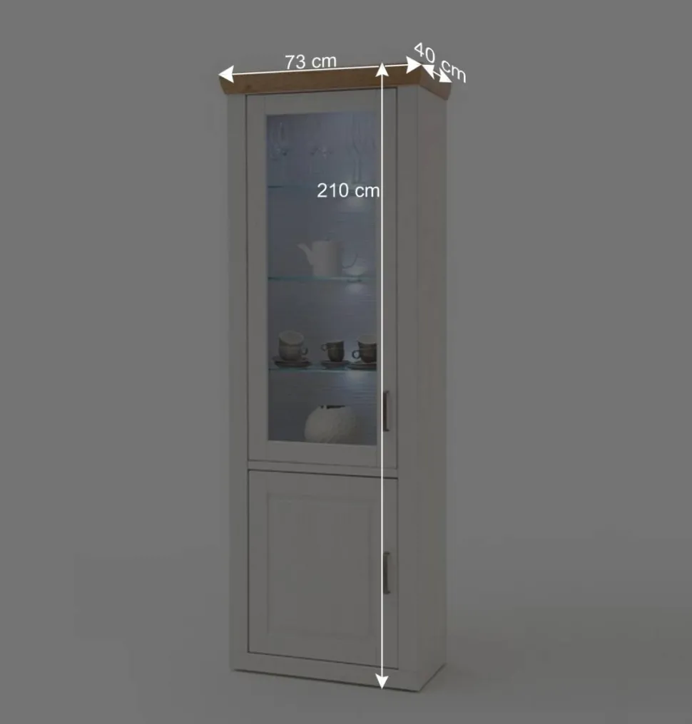 73x210x40 Vitrine - modernes Landhaus - Samula