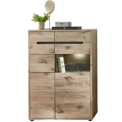 90x128x38 Vitrine Highboard in Wildeiche NB - Zelio