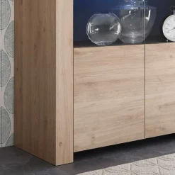 110x186x42 Vitrine in Eiche Nachbildung - Karika