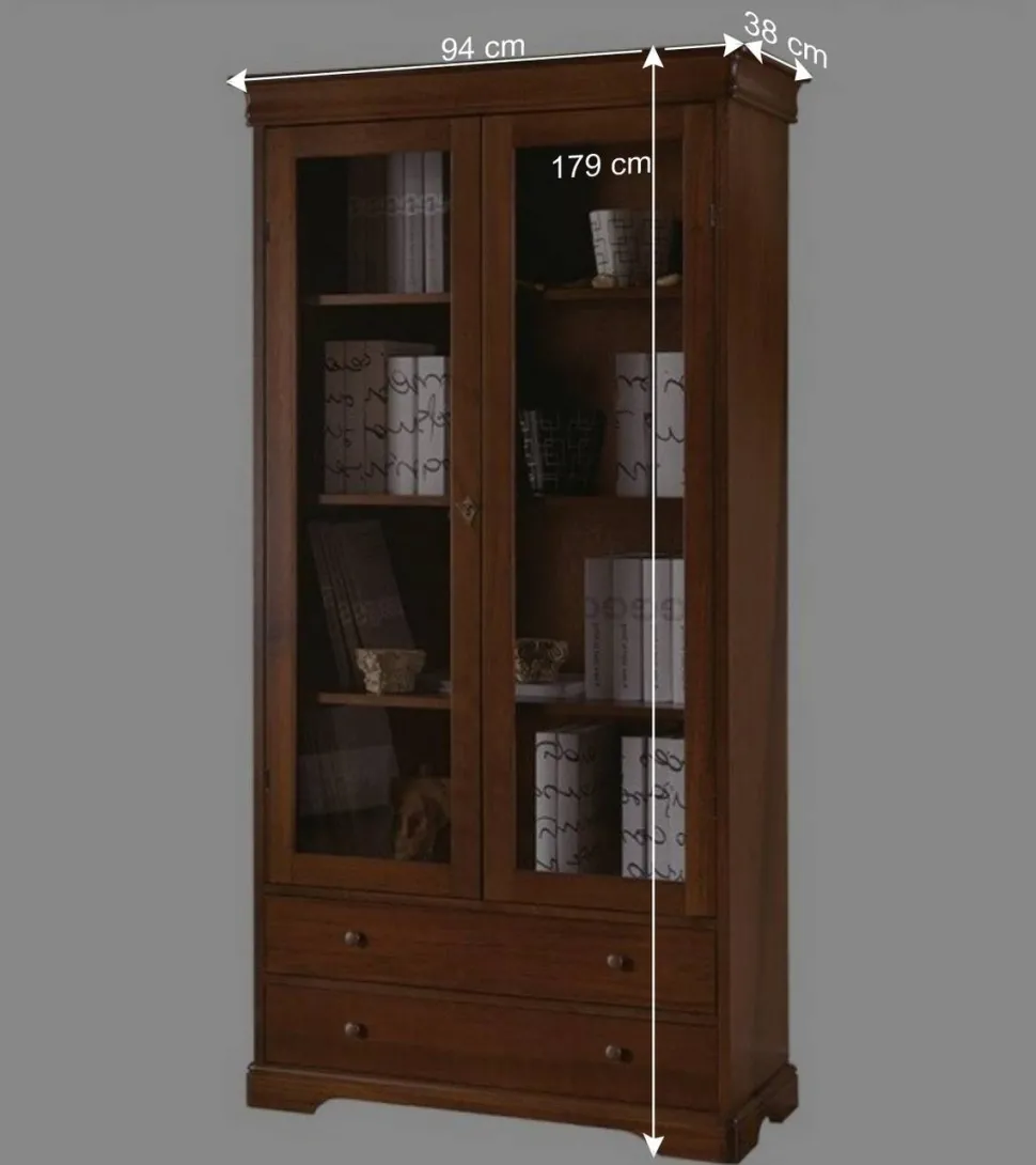 94x179x38 Vitrinenschrank im klassischen Stil - Lemerzi
