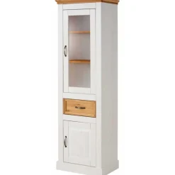 55x180x38 Vitrinenschrank im Landhaus Look - Alexandra