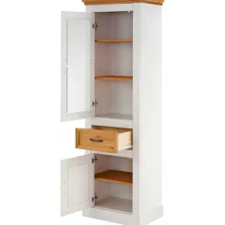 55x180x38 Vitrinenschrank im Landhaus Look - Alexandra