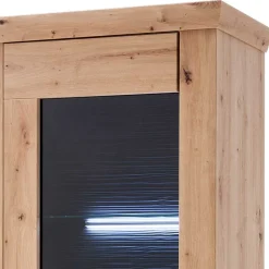 74x211x45 Vitrinenschrank in Eiche Dekor - Wykina