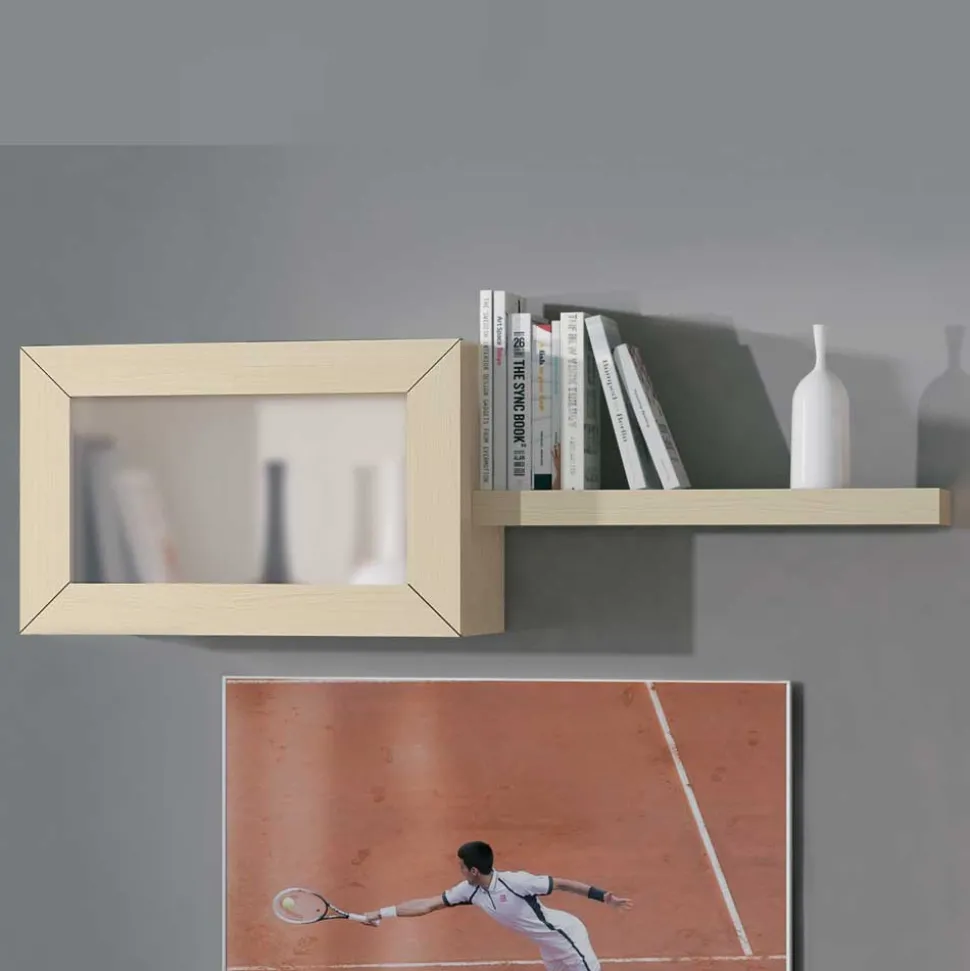 120x40x40 Wandvitrine mit Wandboard - Odillava (zweiteilig)