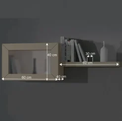 120x40x40 Wandvitrine mit Wandboard - Odillava (zweiteilig)