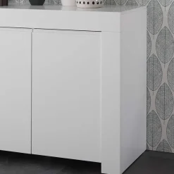 138x81x42 Wangengestell Kommode in Weiß - Mikes