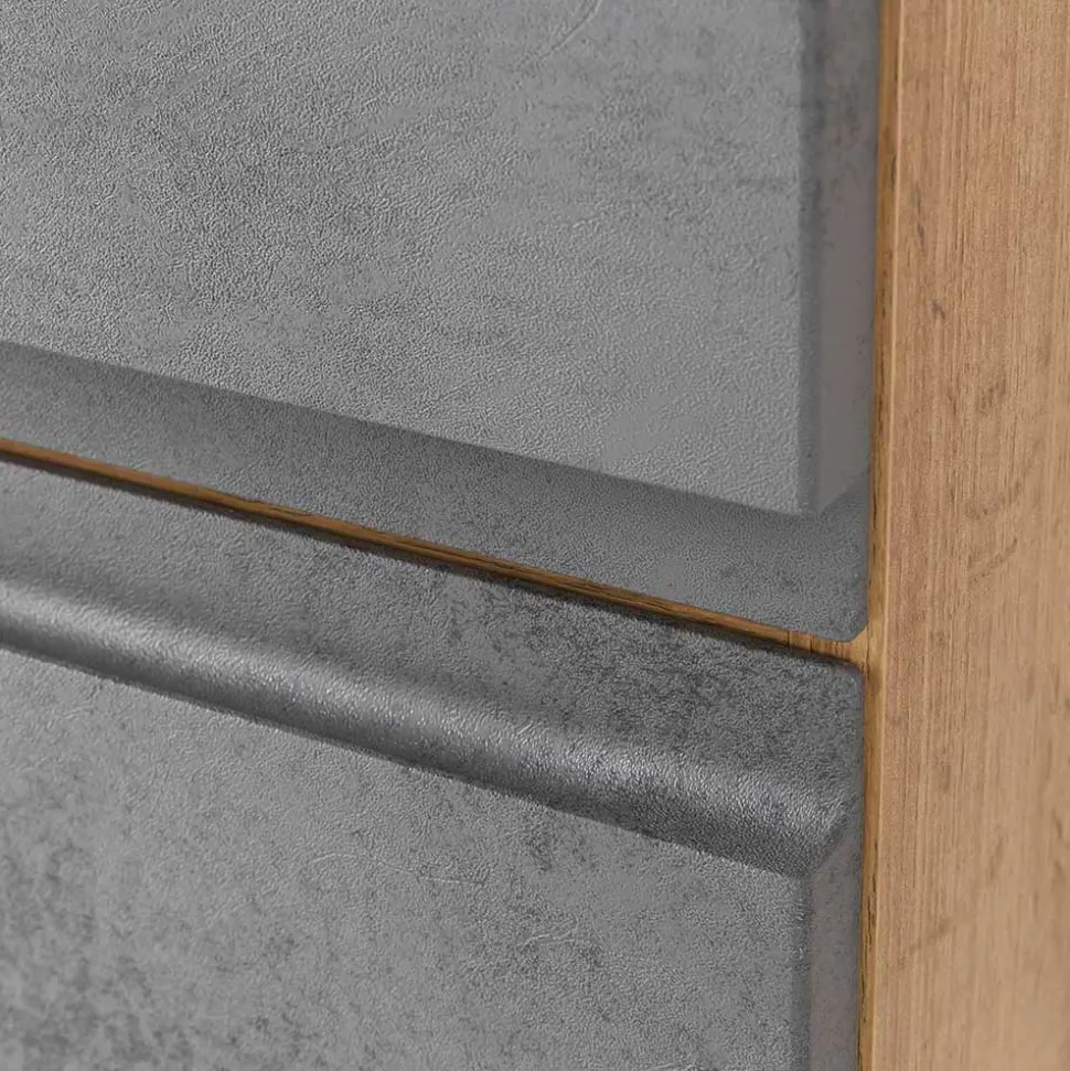 105x63x47 Waschtisch hängend in Wildeiche & Beton - Mia