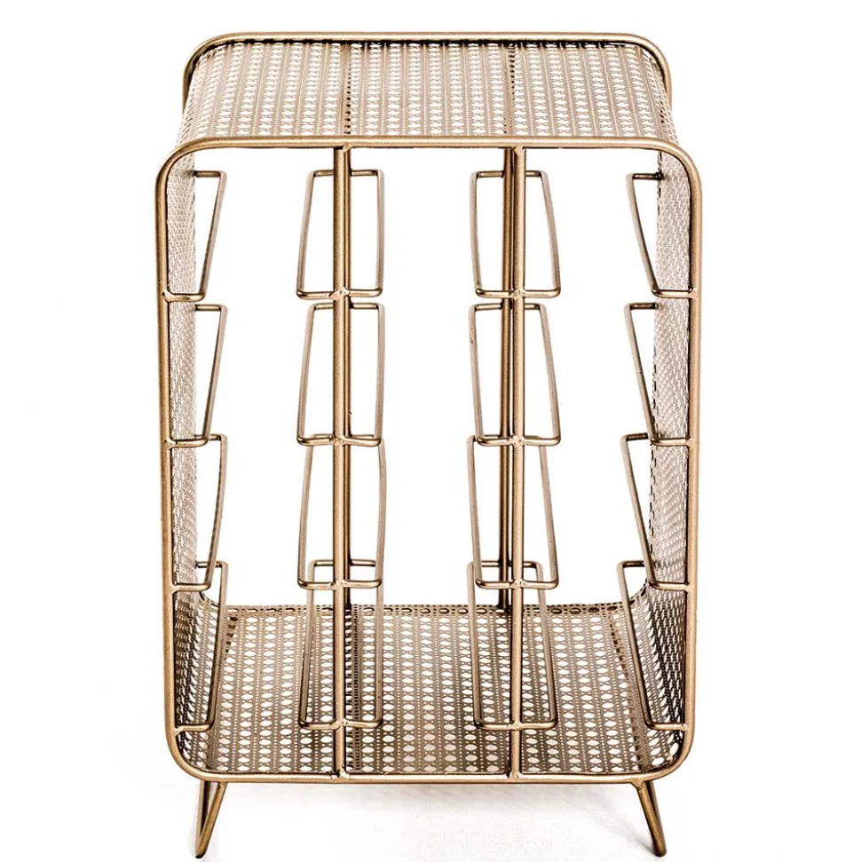 30x46x24 Weinregal aus Stahl in Gold - Loukan