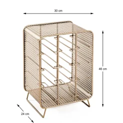 30x46x24 Weinregal aus Stahl in Gold - Loukan