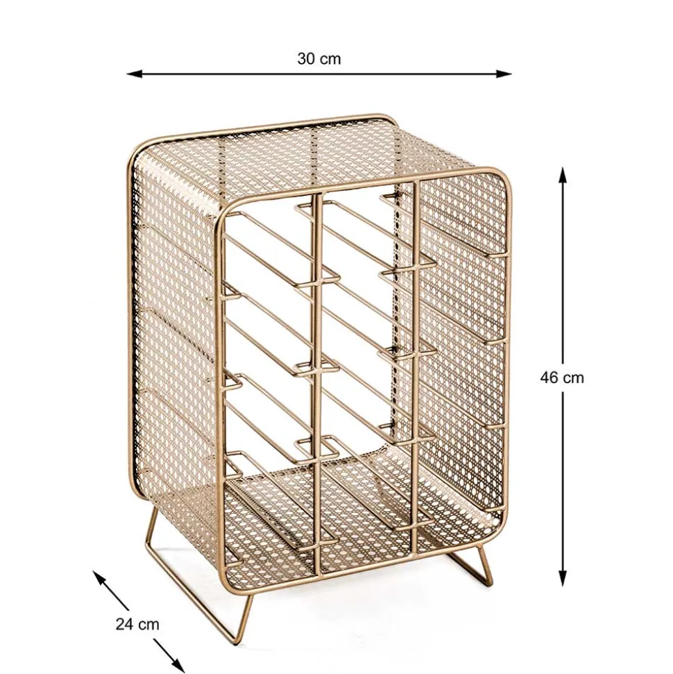 30x46x24 Weinregal aus Stahl in Gold - Loukan