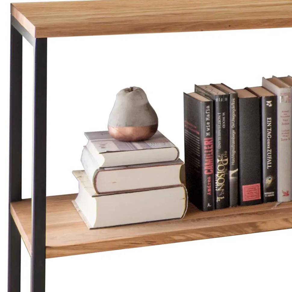 80x198x40 Wildeiche & Stahl Regal 3 Fächer - Sluganov