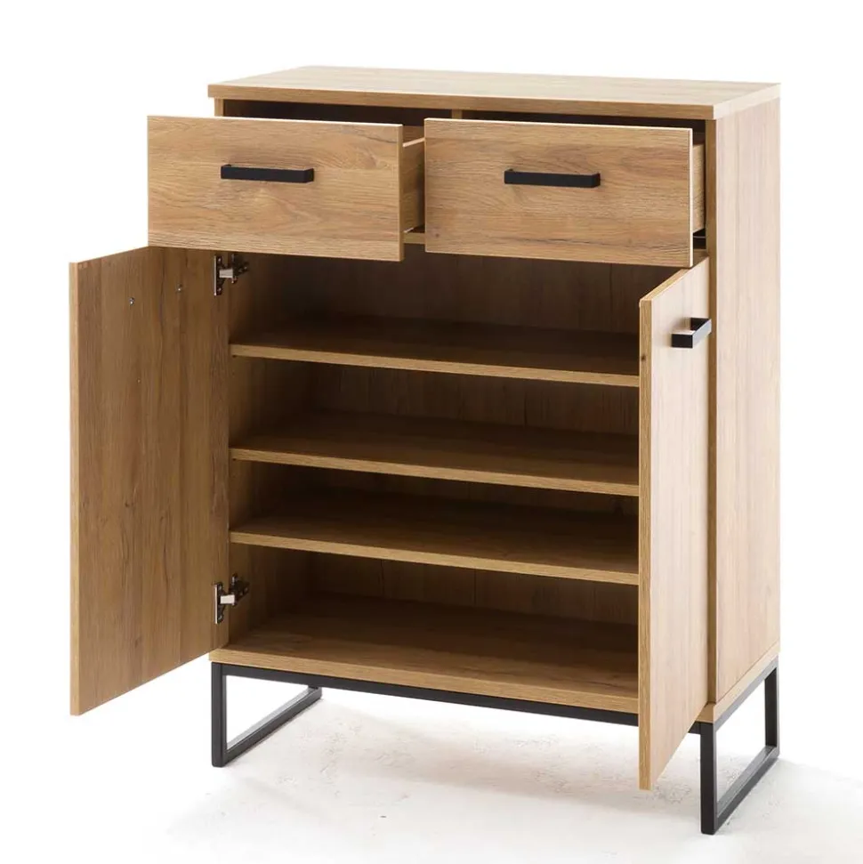 81x104x38 Wildeiche Dekor Kommode 2-türig - Truvisas