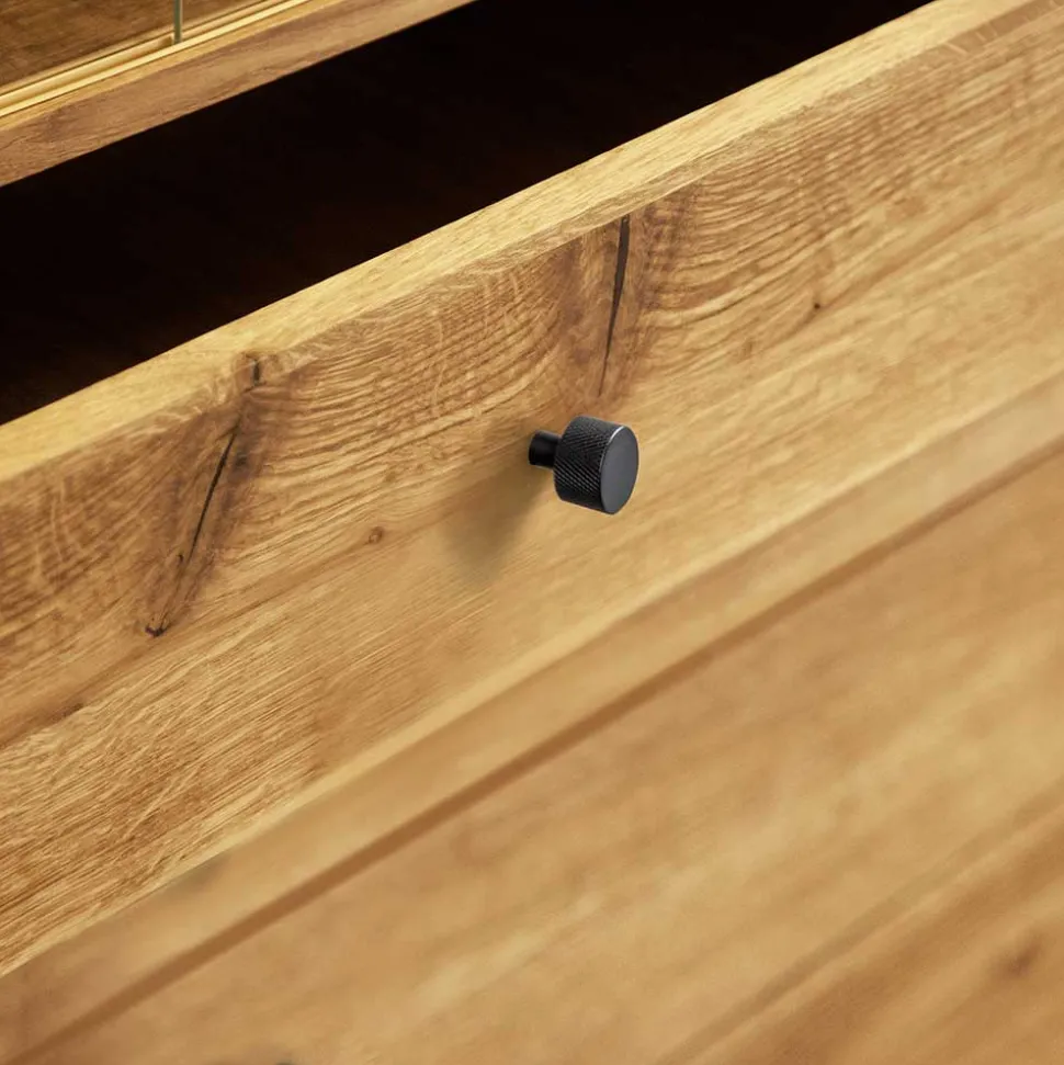 100x154x50 Wildeiche Schrank mit zwei Glastüren - Hardus