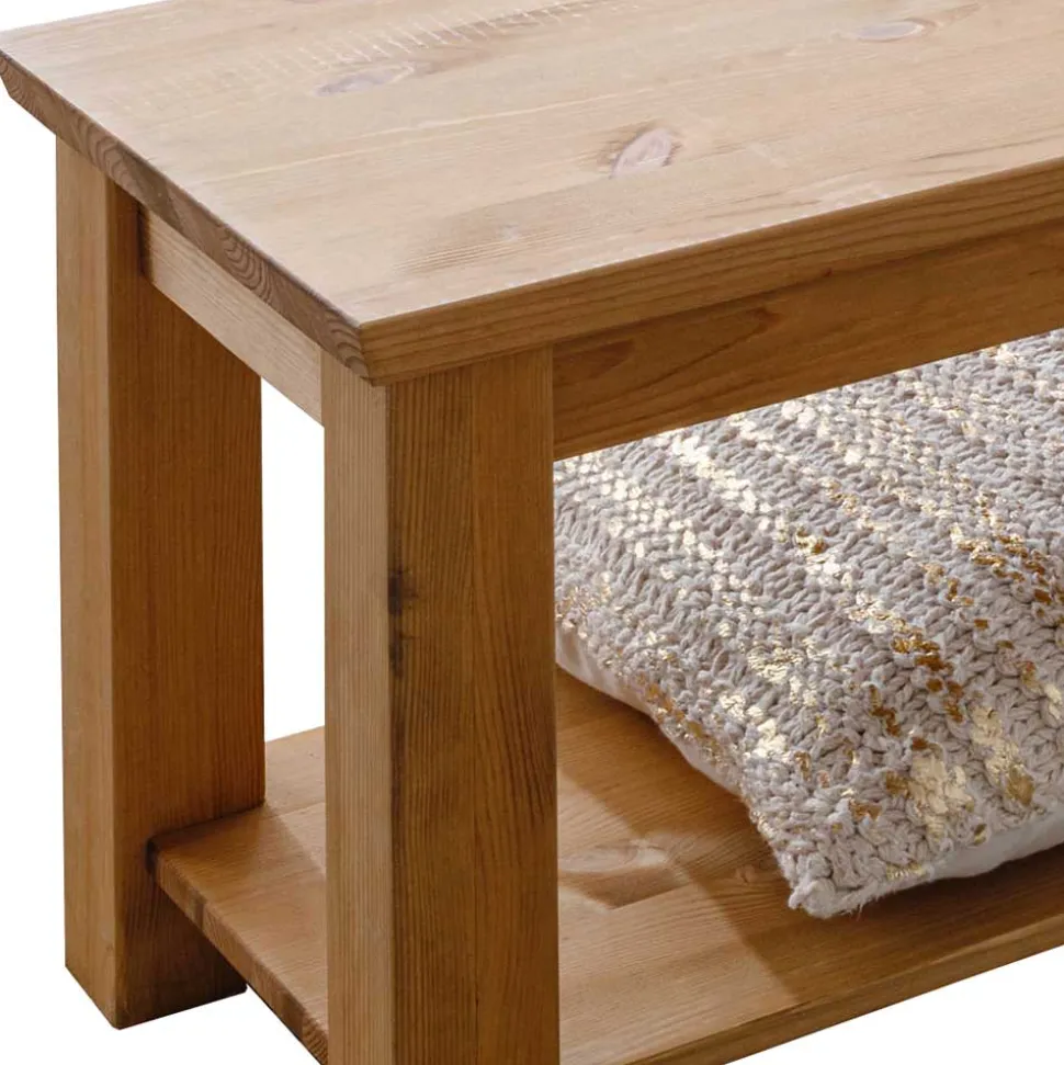 140x43x36 Wohnraum Holzbank in Eichefarben - Voeca