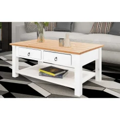 110x45x60 Wohnziimmer Tisch mit zwei Schubladen - Syntia