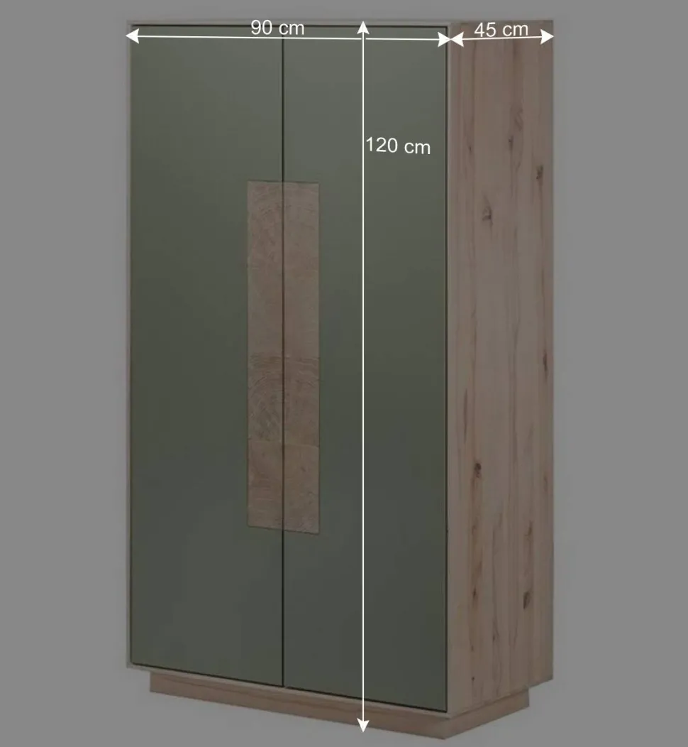 90x120x45 Wohnzimmer Highboard in Grau & Buche - Ajevos
