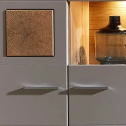 80x139x37 Wohnzimmer Schrank mit Glas Einsatz - Fraguca