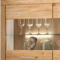 118x141x40 Wohnzimmerschrank mit Glaseinsätzen - Loitons