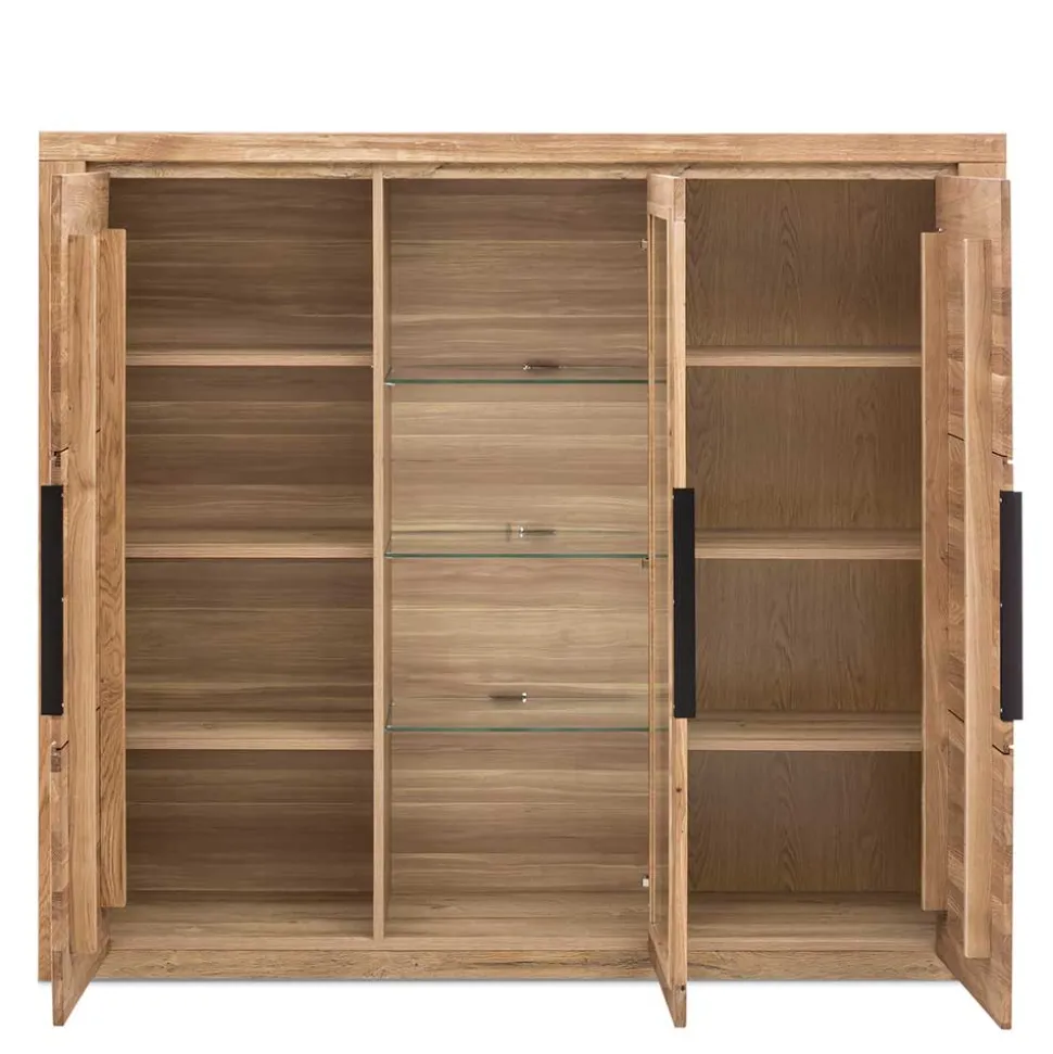 160x141x40 Wohnzimmerschrank mit Glaseinsatz - Nelenia