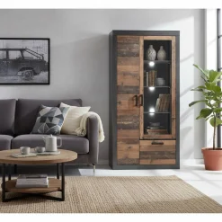 97x201x40 Wohnzimmerschrank mit Glastür - Timuras