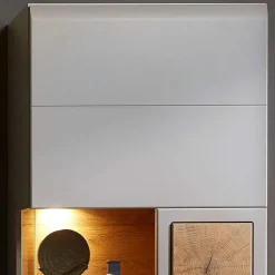 65x205x37 Wohnzimmerschrank mit Glaseinsätzen - Fraguca I