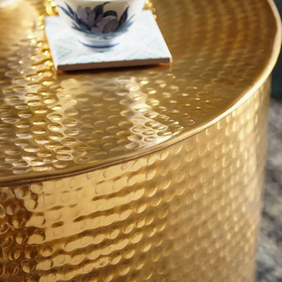 61x41x61 Wohnzimmer-Tisch aus Alu in Gold - Rading