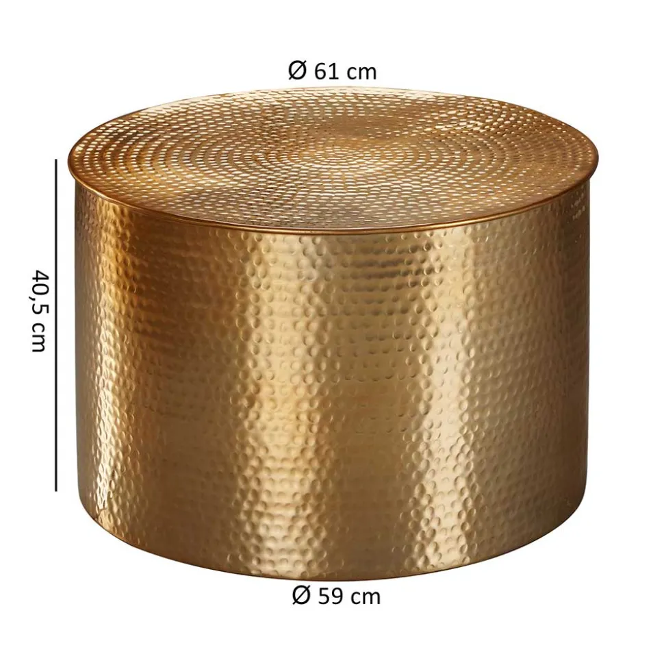 61x41x61 Wohnzimmer-Tisch aus Alu in Gold - Rading