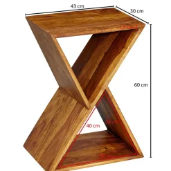 43x60x30 X Design Couchisch aus Sheesham Massivholz - Andarina