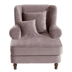 XXL Ohrenbackensessel in Rosa Samtvelours - Scolari