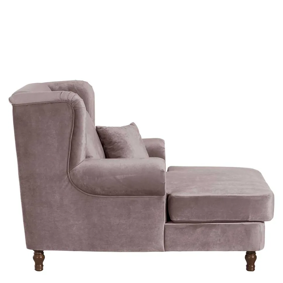 XXL Ohrenbackensessel in Rosa Samtvelours - Scolari