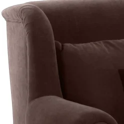 XXL Polstersessel in Braun Velours - Snoud