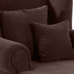 XXL Polstersessel in Braun Velours - Snoud