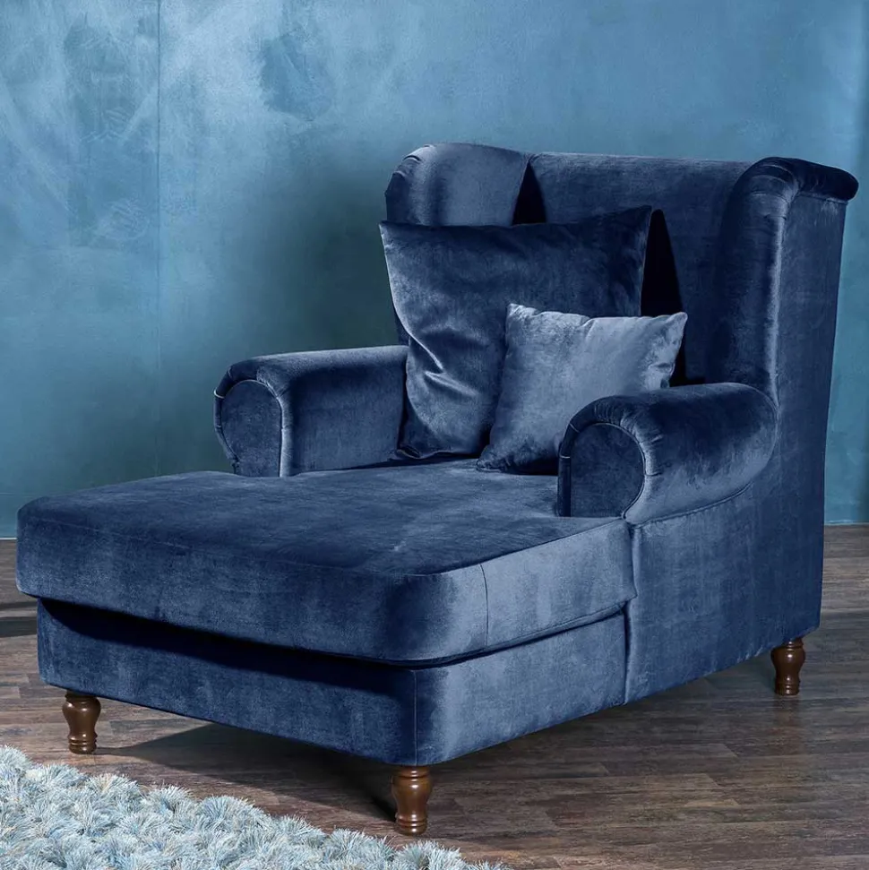 XXL Sessel in Dunkelblau Samtvelours - Louam
