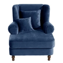 XXL Sessel in Dunkelblau Samtvelours - Louam