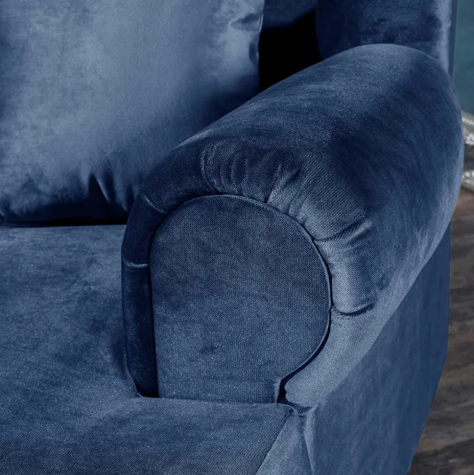 XXL Sessel in Dunkelblau Samtvelours - Louam