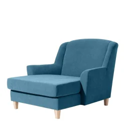 XXL Sessel in Petrol Blau & Buche Natur - Mexica
