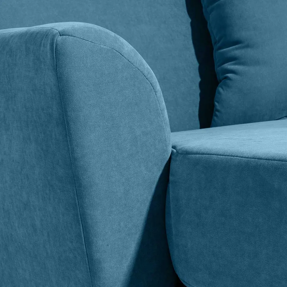 XXL Sessel in Petrol Blau & Buche Natur - Mexica