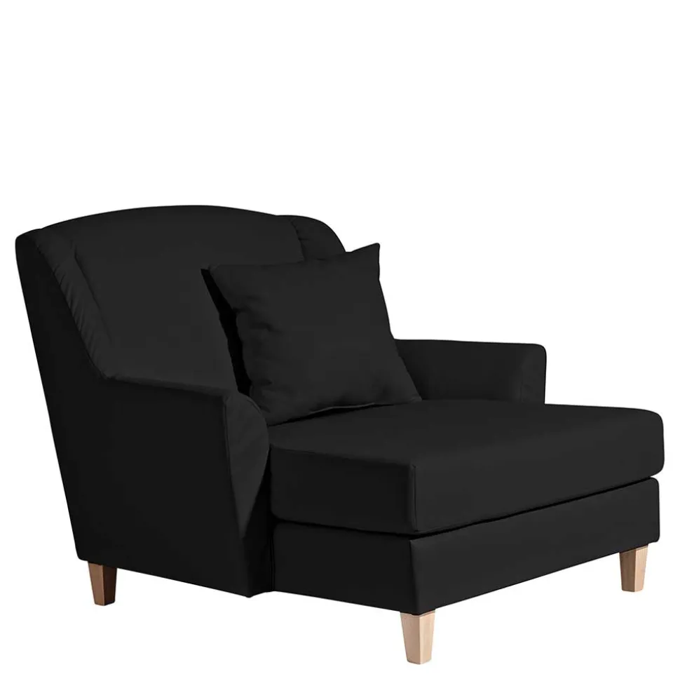 XXL Sessel in Schwarz und Buche - Presto