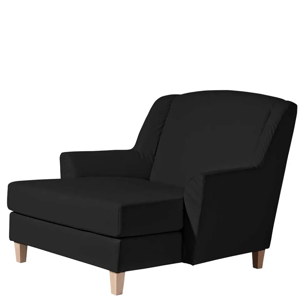 XXL Sessel in Schwarz und Buche - Presto