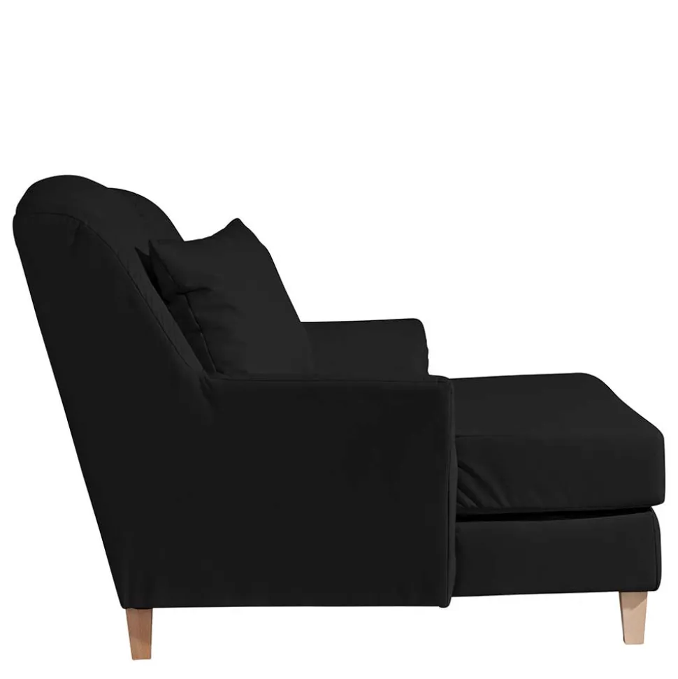 XXL Sessel in Schwarz und Buche - Presto